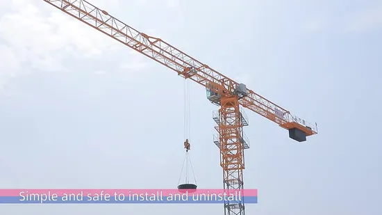 Guindaste de torre Max 6t com raio de trabalho de 55m e altura de elevação de 140m